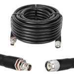 Готова кабельна збірка TNC male або TNC female, з використанням ВЧ кабеля RG8/U  довжиною 15 метрів