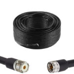 Готова кабельна збірка UHF male або UHF female, з використанням ВЧ кабеля SLR600  довжиною 60 метрів